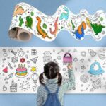 3 Meters Kids Coloring Drawing Roll with colors